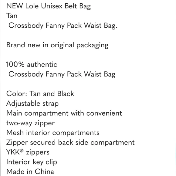 Lole Unisex Belt Bag new - Picture 6 of 7